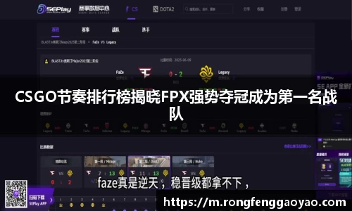 CSGO节奏排行榜揭晓FPX强势夺冠成为第一名战队