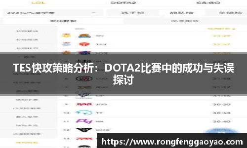 TES快攻策略分析：DOTA2比赛中的成功与失误探讨