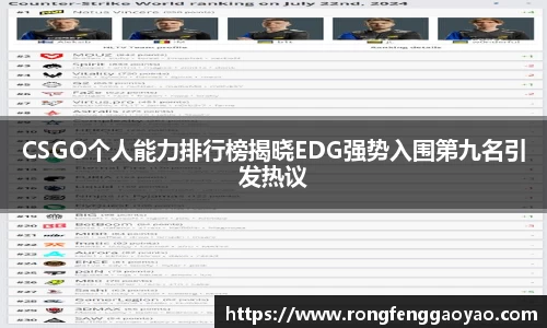 CSGO个人能力排行榜揭晓EDG强势入围第九名引发热议